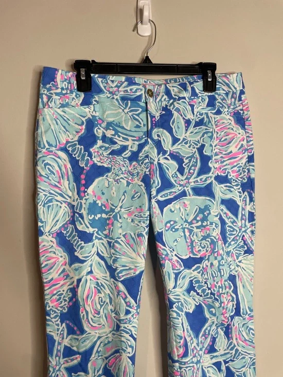 Lilly Pulitzer | Kelly Skinny Ankle Pants in “Bay Blue Into The Deep" Size 10 - Picture 2 of 7